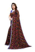 Vamika Beautiful Ethnic Fire Brown Printed With Lace Saree | Grocsy