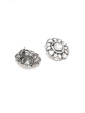 Kundan Earrings (silver) - Ruby Raang | Grocsy