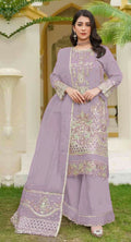 Anaita Lavender Fox Georgette Stitched Suit with Embroidery Sequins | Grocsy