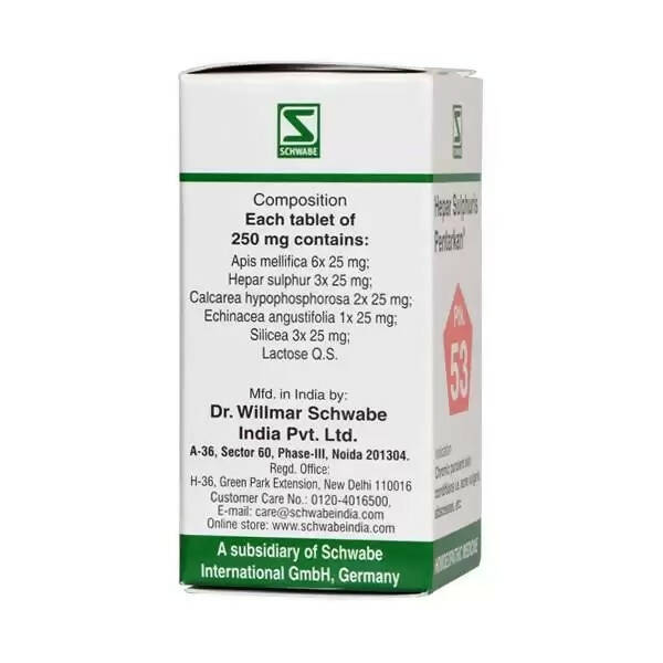 Dr. Willmar Schwabe India Hepar Sulphuris Pentarkan Ptk 53 Tablets | Grocsy