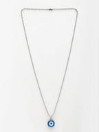 NVR Unisex Evil Eye Silver-Plated Stainless Steel Pendant with Chain | Grocsy