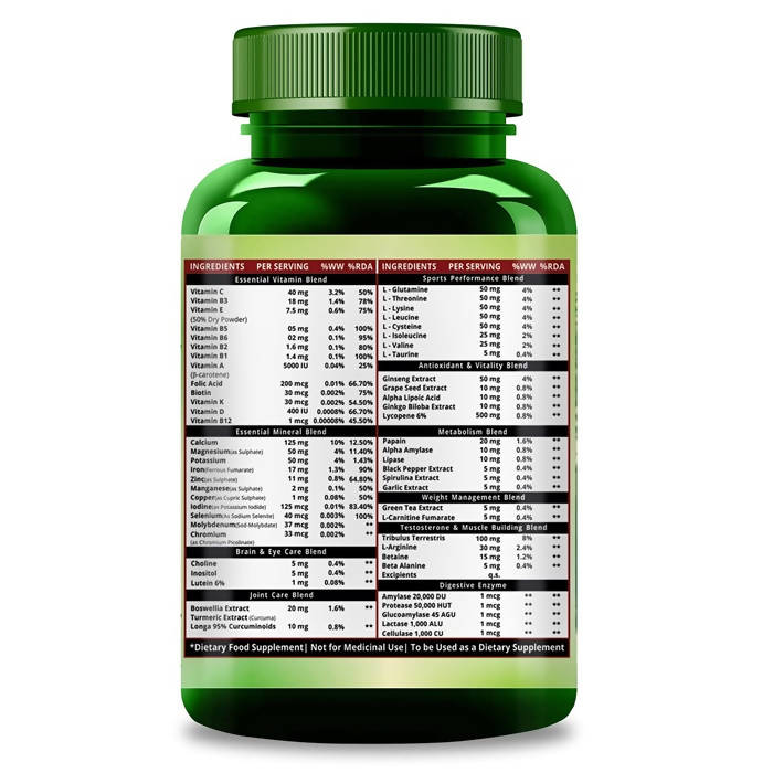 Himalayan Organics Multivitamin Sports 60 + Vital Nutrients Tablets | Grocsy