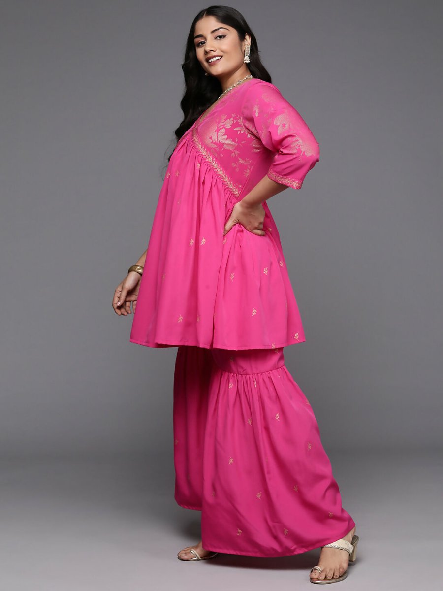 Ahalyaa Women's Traditional Wear Co-ords - Pink | Grocsy