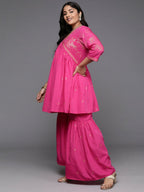 Ahalyaa Women's Traditional Wear Co-ords - Pink | Grocsy
