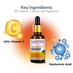 Saffire Naturals 10% Vitamin C Serum Enriched With Hyaluronic | Grocsy