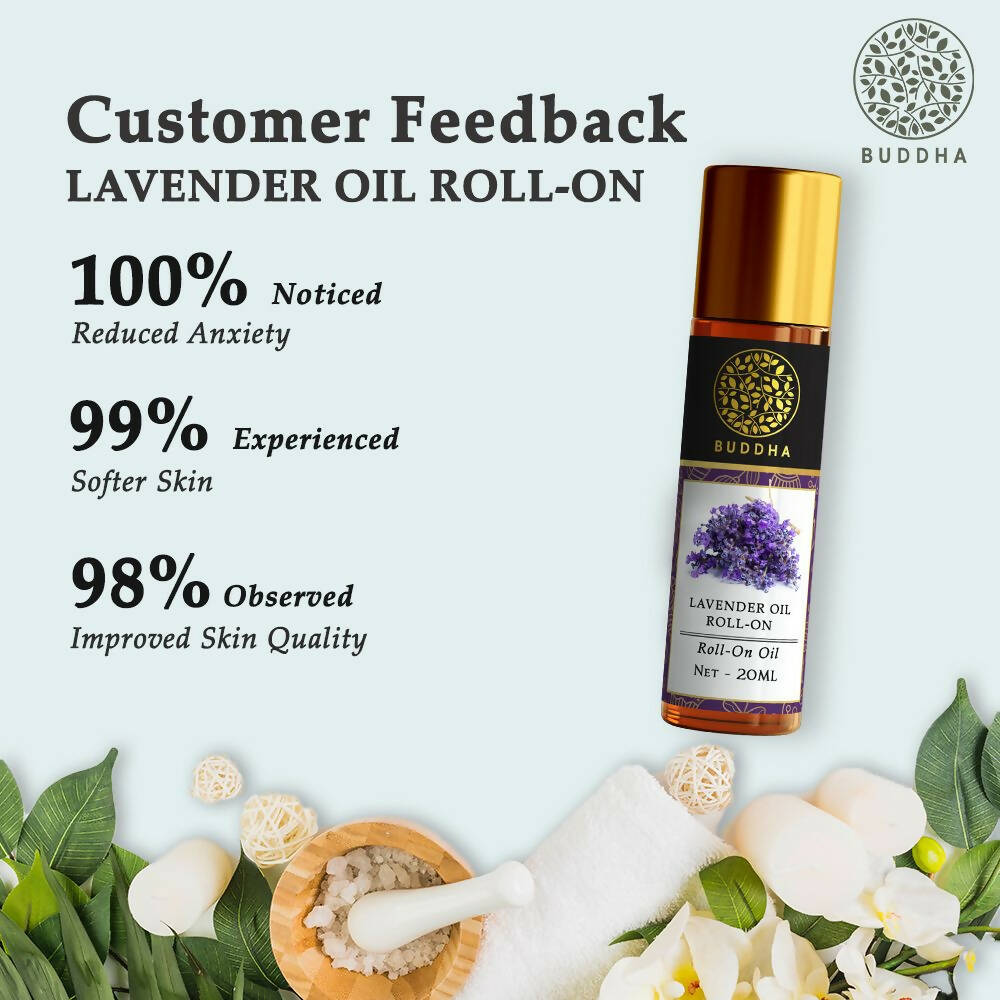 Buddha Natural Lavender Therapeutic Roll-On - For Stress Relief, Headaches, & Insomnia Deodorant Roll-on | Grocsy
