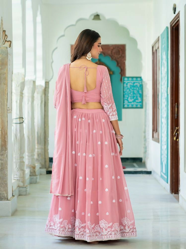 Lehenga Mart Light Pink Designer Wedding Wear Lehenga Choli | Grocsy