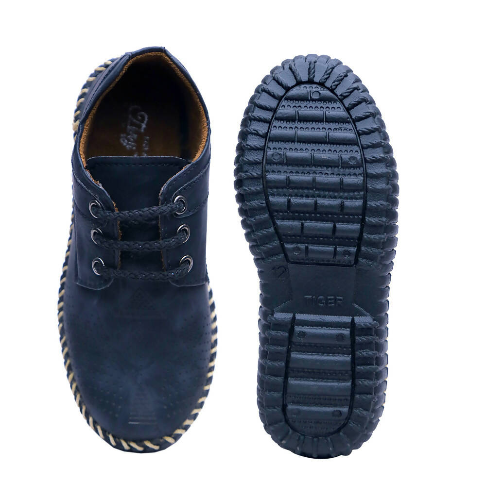 Tiny Bugs Boys Casual Lace Up Shoes - Black | Grocsy