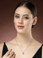 NVR Women's Rose Gold Heart Shape American Diamond Metal Chain | Grocsy