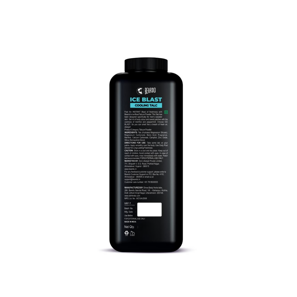 Beardo Ice Blast Cooling Talc Powder For Men | Grocsy