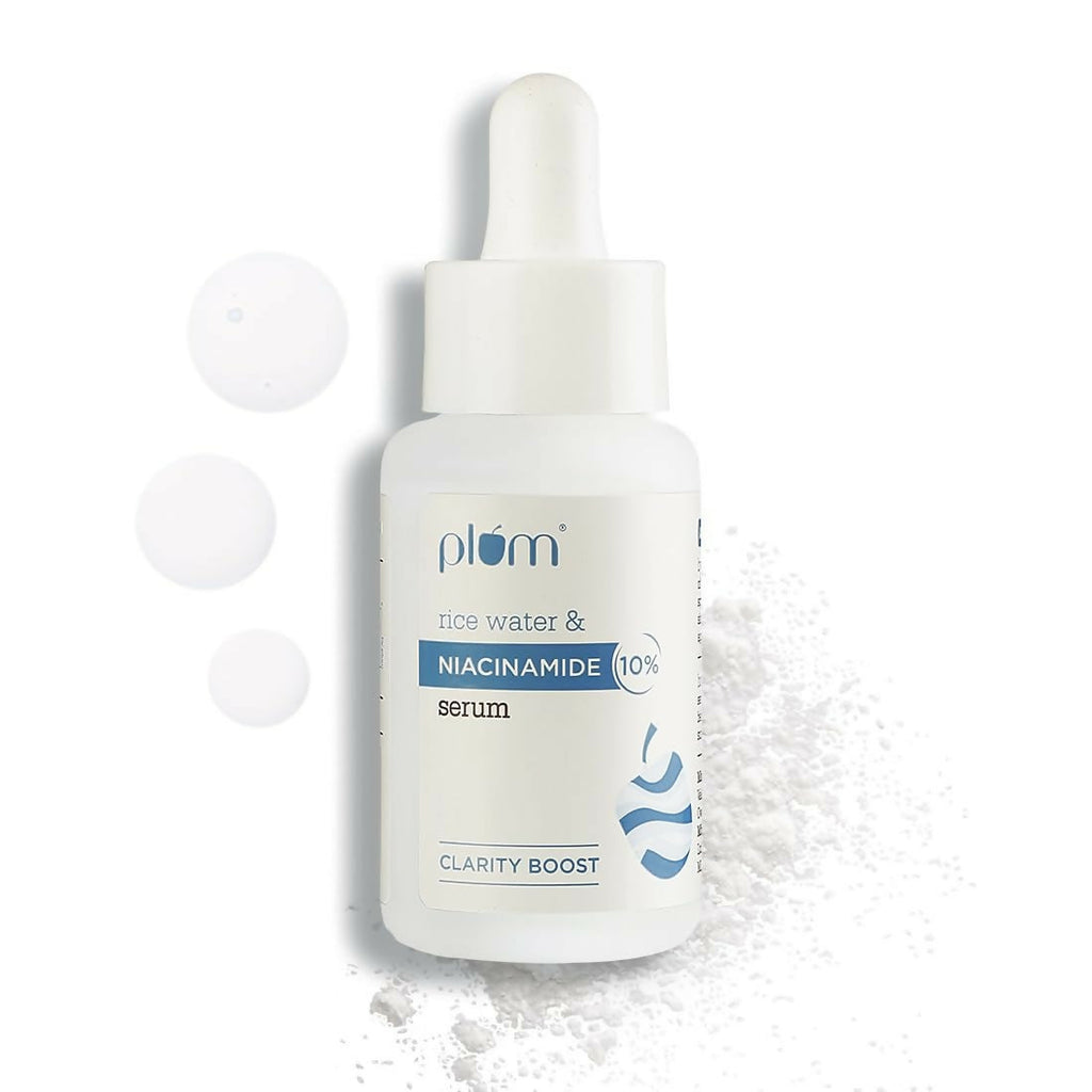 Plum 10% Niacinamide Brightening Face Serum With Rice Water - Fades Blemishes & Dark Spots, Beginner Friendly | Grocsy