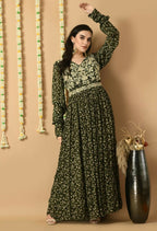Joban Fashion Green Chinnon Kurta Set | Grocsy