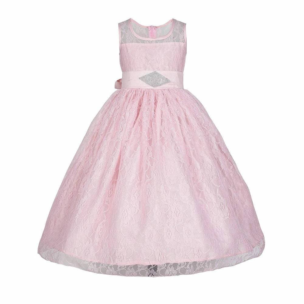 Asmaani Baby Girl's Pink Colour Satin A-Line Maxi Full Length Dress (AS-DRESS-22165) | Grocsy