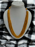 Inhanns Bloom Handmade Beaded Only Necklace - 12 Layers - Yellow Necklace | Grocsy