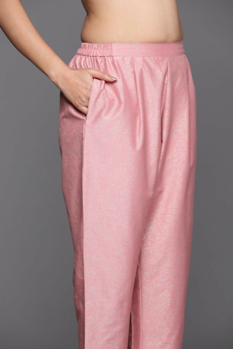 Ahalyaa Women's Traditional wear Kurta Set - Pink | Grocsy