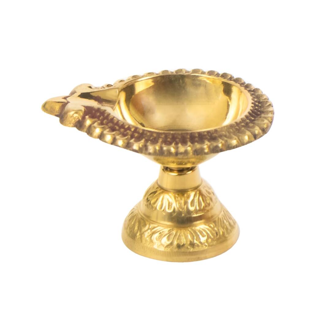 Spillbox Gold-Toned Brass Laksmi Kuber Diyas Stand Pooja Essential | Grocsy