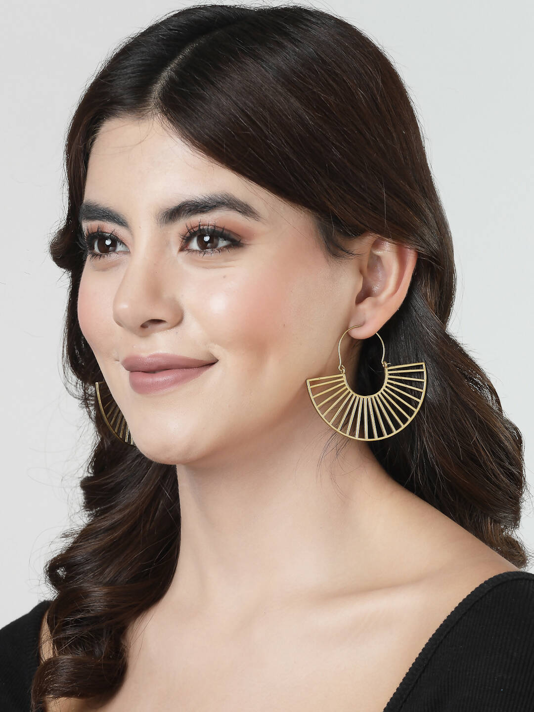 NVR Women Golden Hoop Earrings | Grocsy