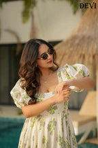 Aayaa Designer Printed Full Flared Gown - Multi Color | Grocsy