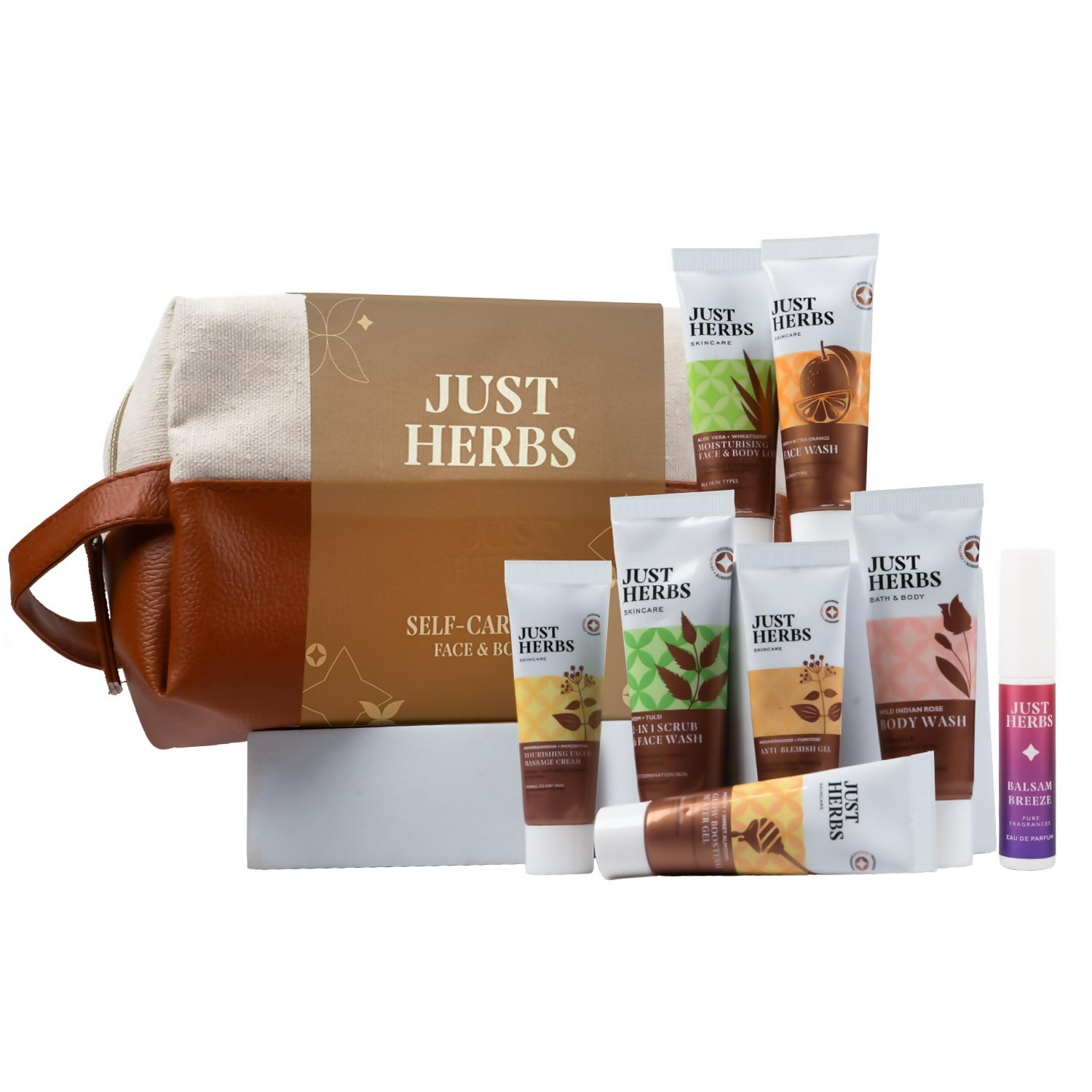 Just Herbs Self Care Face & Body Skincare Essentials Kit Combo | Grocsy