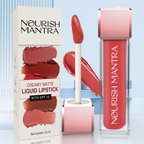 Nourish Mantra Liquid Lipstick Creamy Matte with SPF/ Water Proof, Smudge Proof Shade Masoom Pink-Ishq Vala Red | Grocsy