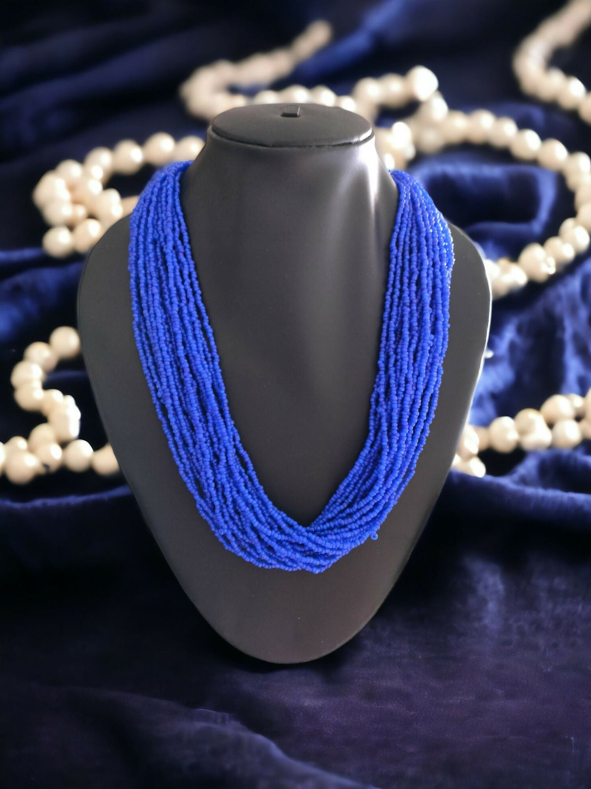Inhanns Handmade Beaded Multilayer Necklace, 20 Layers - Blue | Grocsy