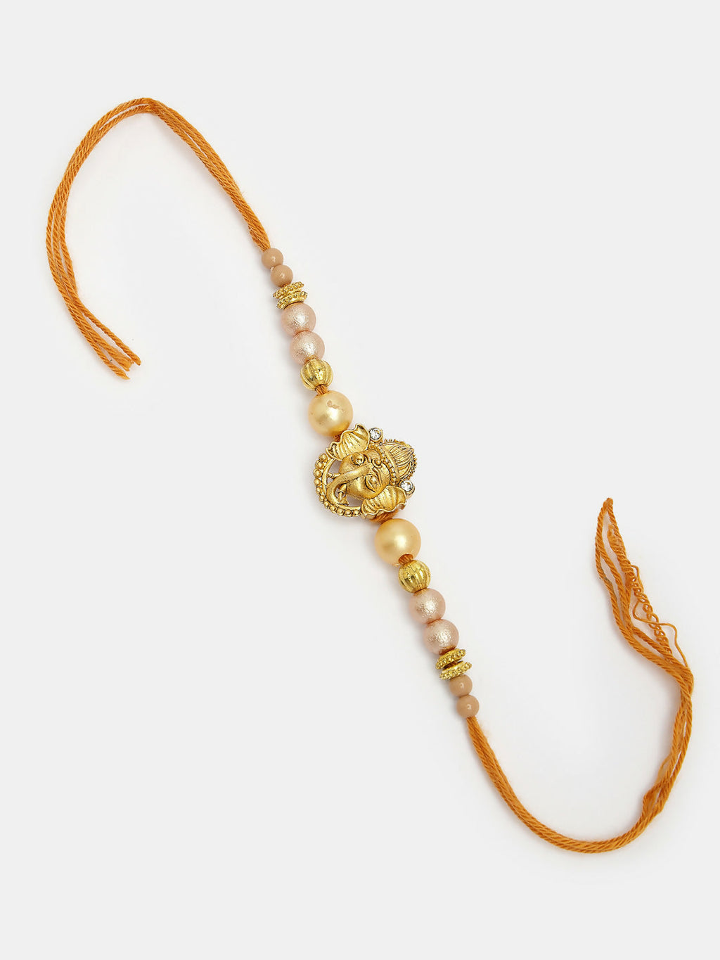NVR Men Set of 4 Multicolor Stone-Studded Ganesh Rakhi With Roli Chawal | Grocsy