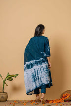 Joban Fashion Navy Blue Tie & Dye Cotton Suit Set | Grocsy