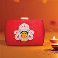 Joban Fashion Red Durga Face Printed Clutch - Red | Grocsy
