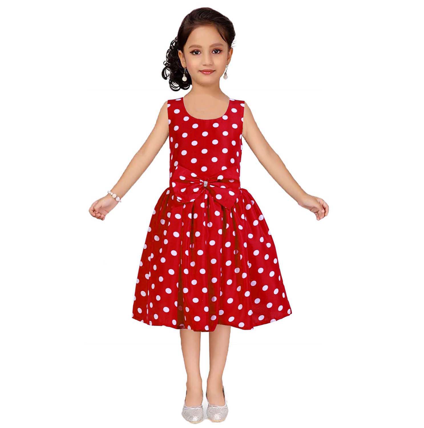 Asmaani Kids Party Wear Stylish Dresses, Perfect for Parties, Functions & Vacations - Red | Grocsy