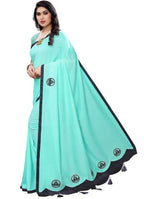 Vamika Designer Rama Green Georgette Saree (TSUNAMI RAMA) | Grocsy
