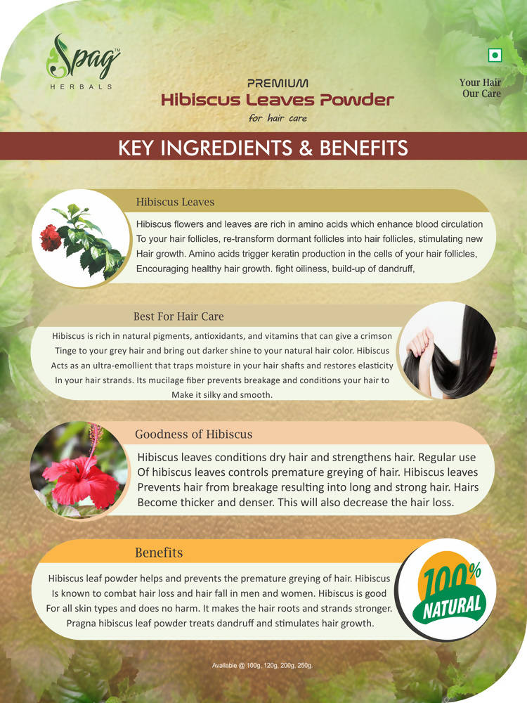 Spag Herbals Premium Hibiscus Leaf Powder | Grocsy