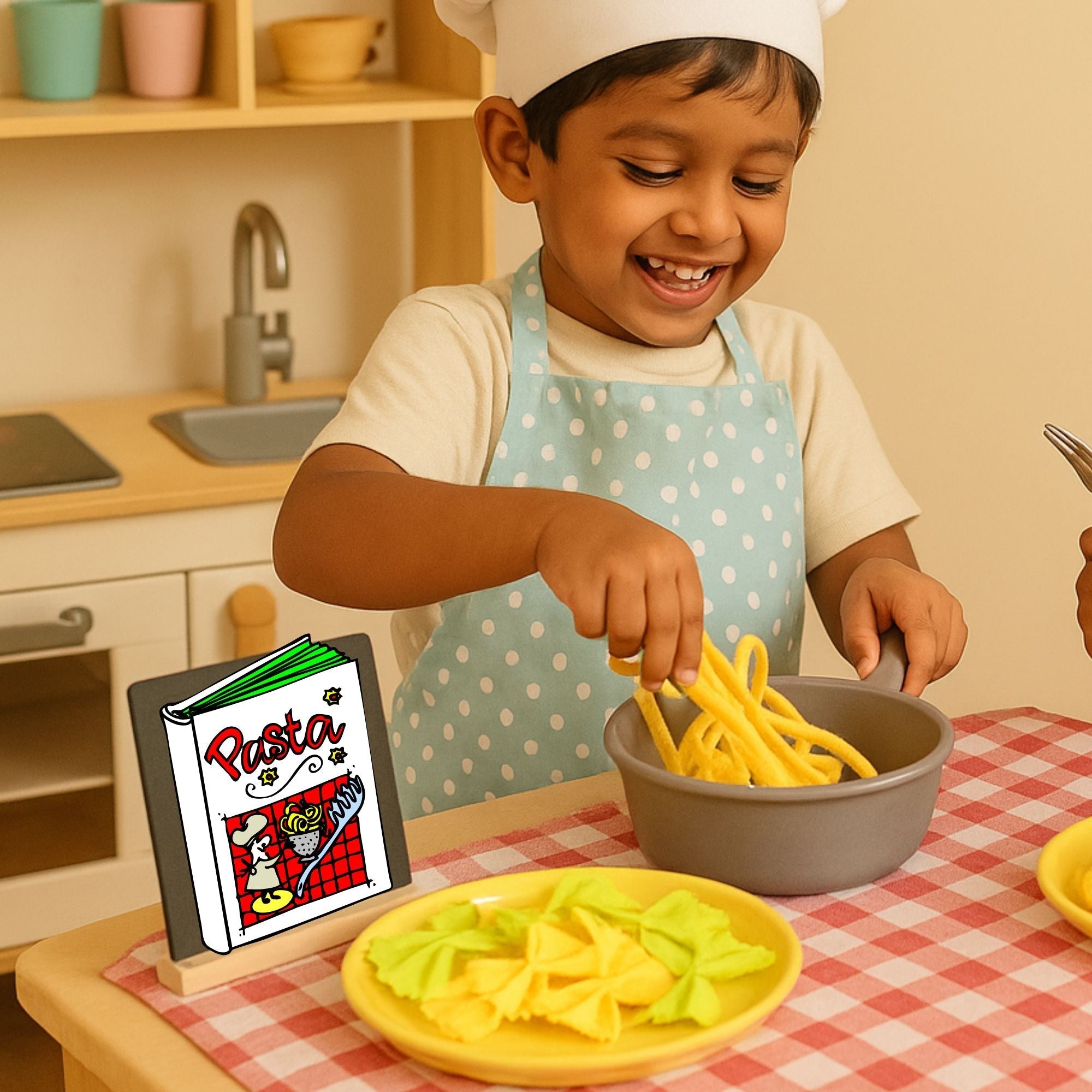 The Small Wonderland Pretend Play Fabric Pasta Set-60 Pieces-Realistic looking kids play food toys | Grocsy