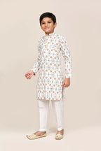Joban Fashion Cotton White Kurta With Straight Fit Pant | Grocsy