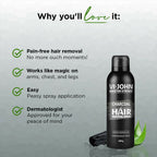 VI-JOHN Dermatologically Tested Master Stroke Charcoal & Aloevera Hair Removal Spray For Men | Grocsy