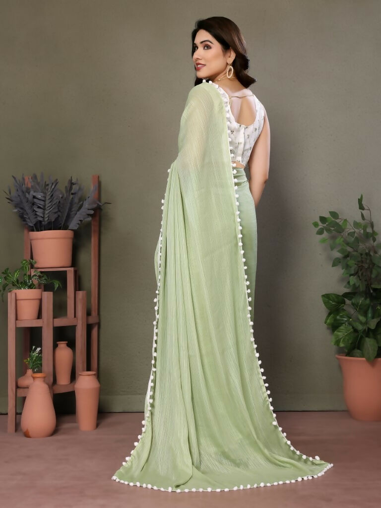 Designer Partywear Pista Banglor Fancy Saree - Kanak | Grocsy