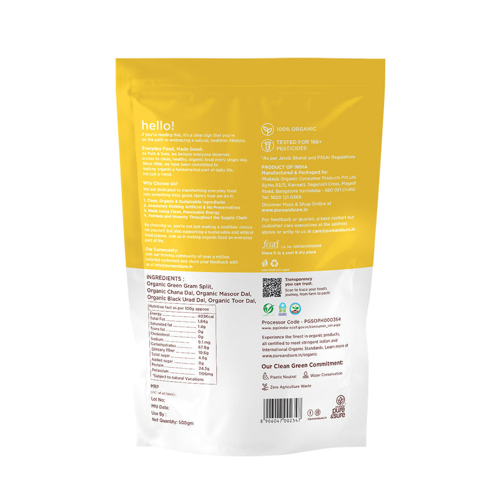Pure & Sure Organic Pancharatna Dal | Grocsy