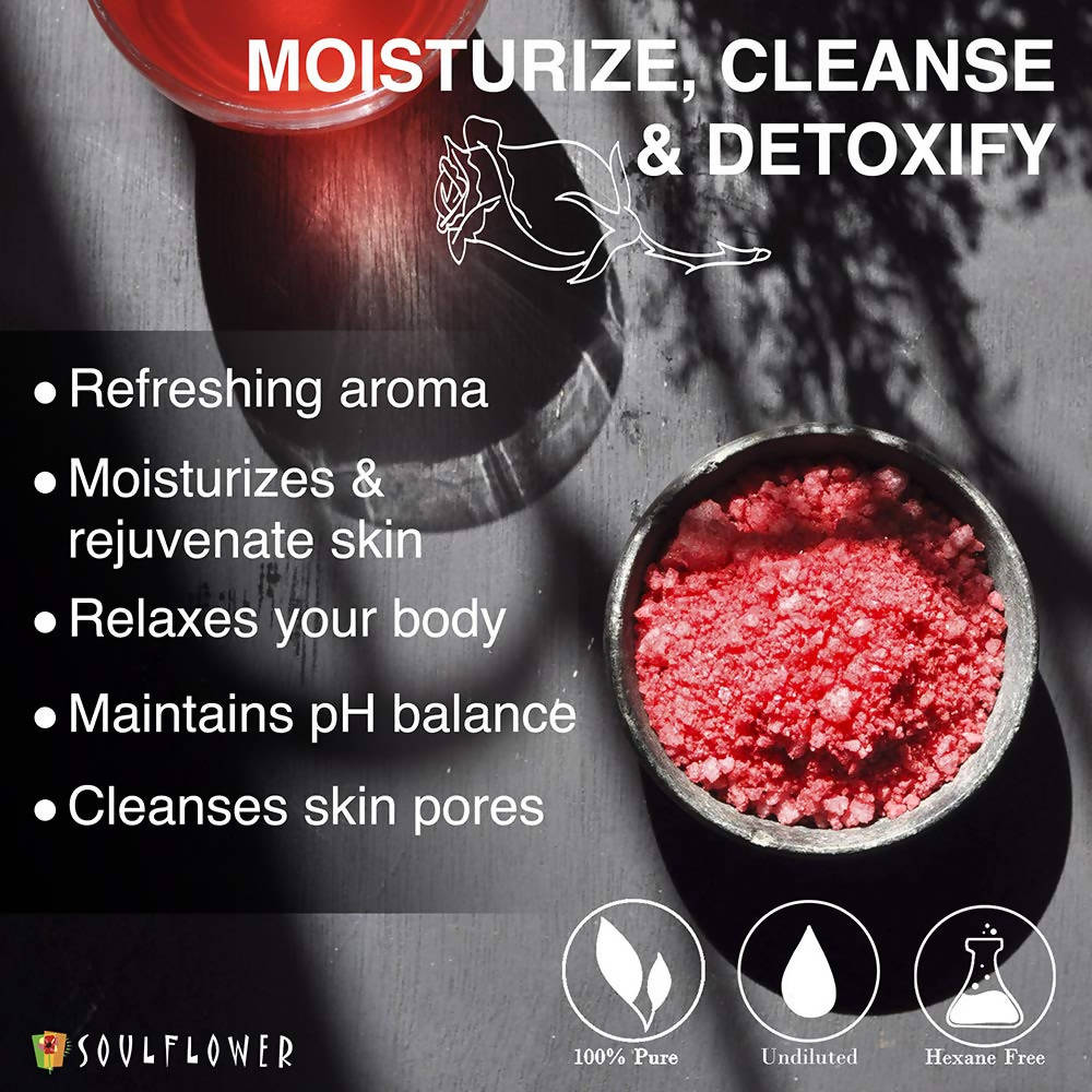 Soulflower Aromatherapy Essential Oil Rose Geranium Bath Salt | Grocsy