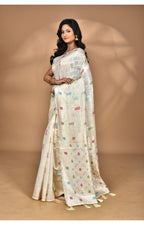 Morchari Women Desgin Chanderi Silk Saree-Cream | Grocsy