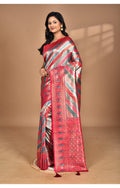 Morchari Ethnic Motifs Silk Blend Dharmavaram Saree-Pink | Grocsy