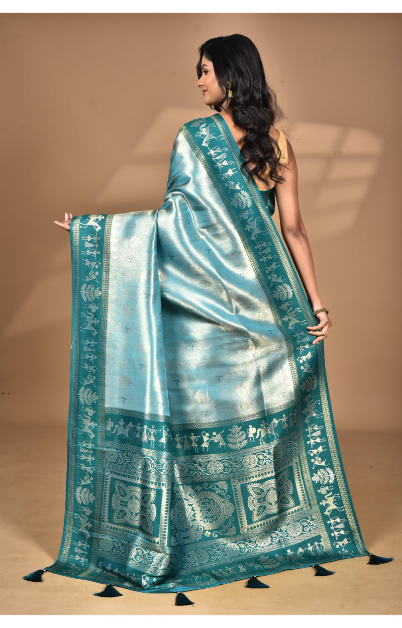 Morchari Women Desgin Two Dai Silk Saree-Multi | Grocsy