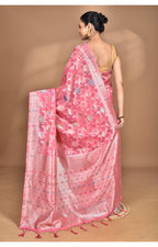 Morchari Women Desgin Chanderi Silk Saree-Pink | Grocsy