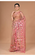 Morchari Semi Orzanga Jamdani Silk Saree-Mehendi | Grocsy