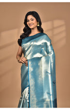 Morchari Women Desgin Banarasi Silk Saree-Green | Grocsy