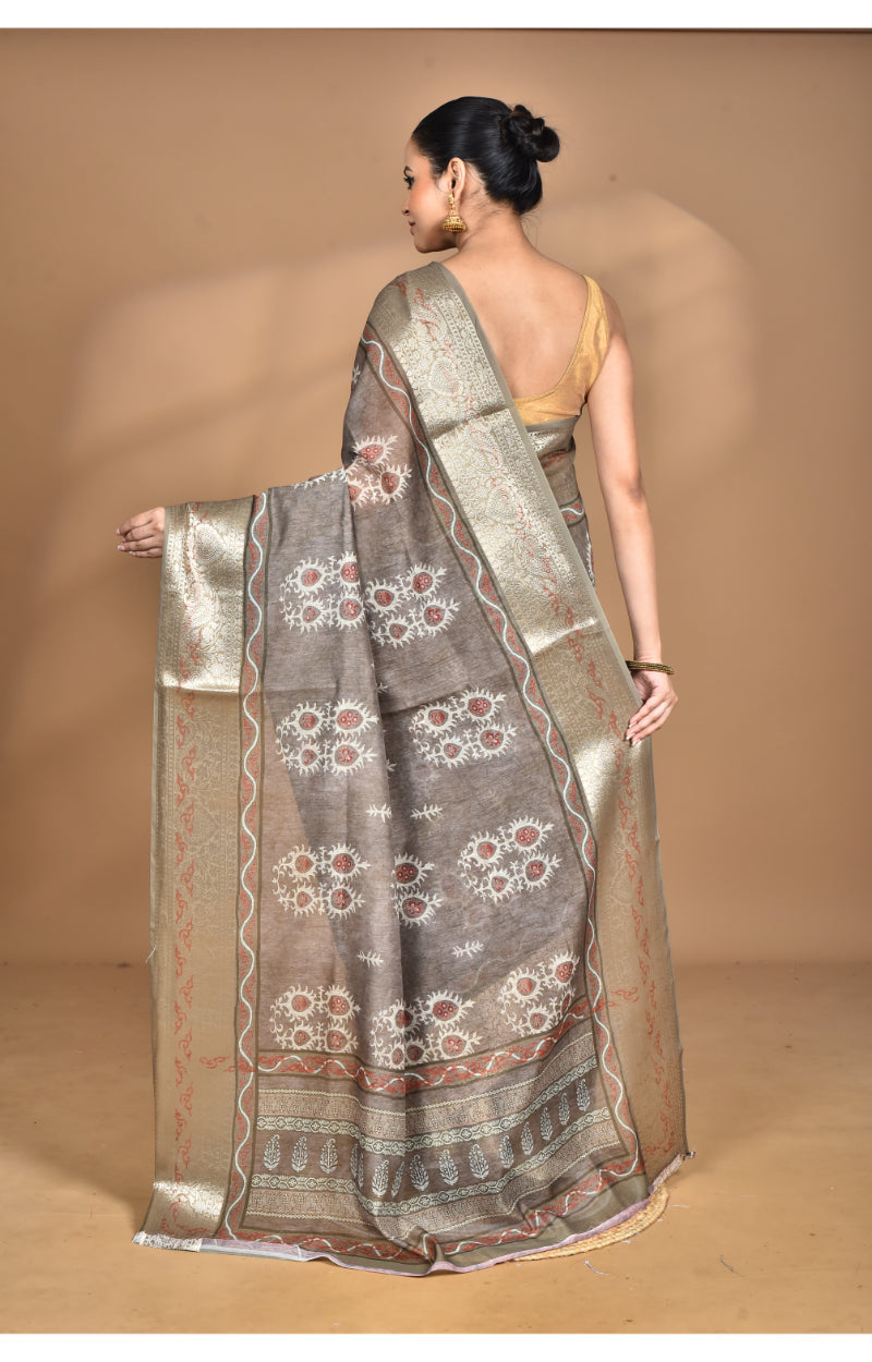 Morchari Chanderi Digital Print Saree-Multi | Grocsy