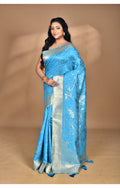 Morchari Jari Sami Silk Saree-Blue | Grocsy