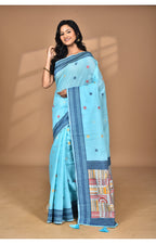 Morchari Women Desgin Chanderi Silk Saree-Blue | Grocsy