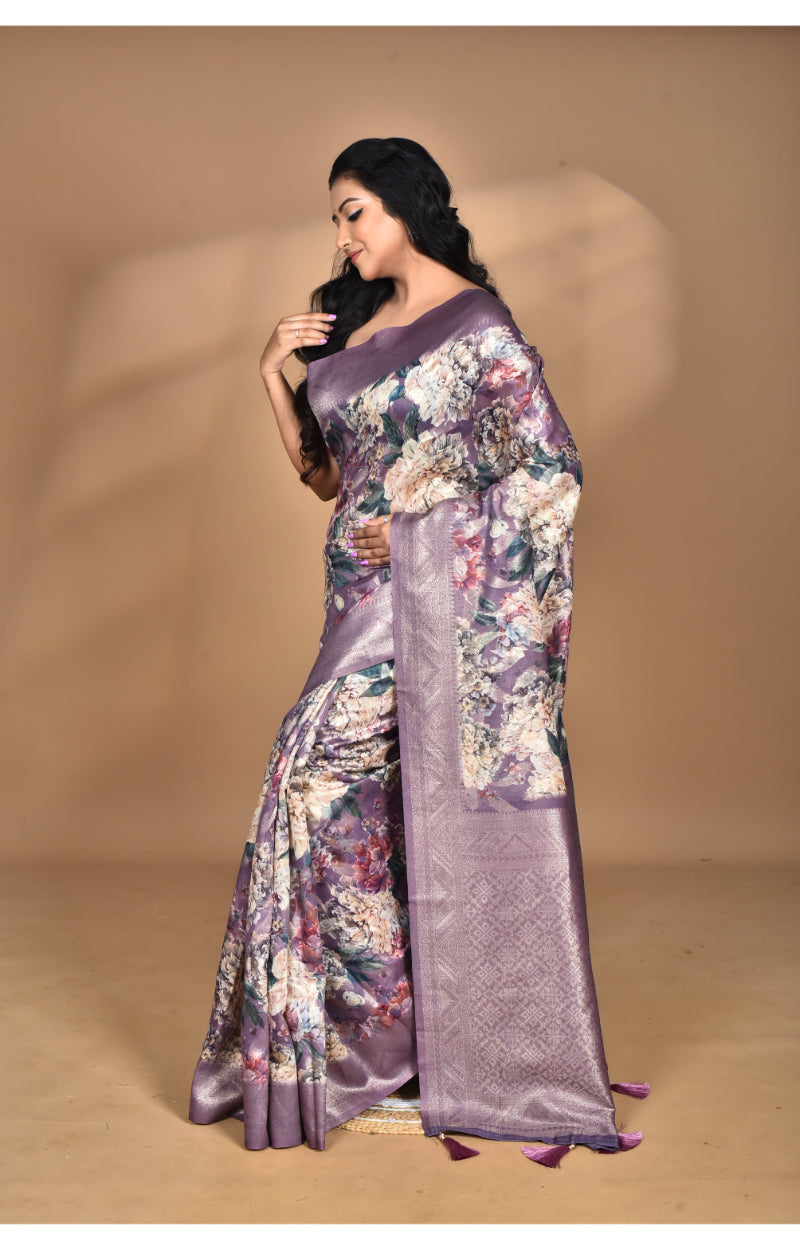 Morchari Women Desgin Linen Silk Saree-Multi | Grocsy
