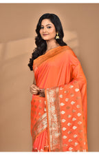 Morchari Heavy Kolhapuri Stone Work Saree-Orange | Grocsy