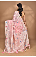 Morchari Women Desgin Chanderi Silk Saree-Pink | Grocsy