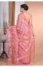 Morchari Heavy Jamdani Silk Orzanga Saree-Orange | Grocsy